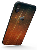 Orange Scratched Surface with Gold Beams - iPhone X Skin-Kit