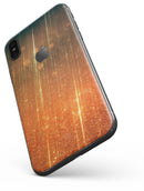 Orange Scratched Surface with Gold Beams - iPhone X Skin-Kit