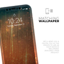 Orange Scratched Surface with Gold Beams - Protective Skin Wrap & Decal – Compatible with iPhone SE to iPhone 17 Pro Max (All Models)