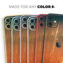 Orange Scratched Surface with Gold Beams - Protective Skin Wrap & Decal – Compatible with iPhone SE to iPhone 17 Pro Max (All Models)
