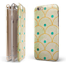 Orange Semicricles of Teal Polka Dots iPhone 6/6s or 6/6s Plus 2-Piece Hybrid INK-Fuzed Case