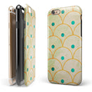 Orange Semicricles of Teal Polka Dots iPhone 6/6s or 6/6s Plus 2-Piece Hybrid INK-Fuzed Case