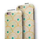 Orange Semicricles of Teal Polka Dots iPhone 6/6s or 6/6s Plus 2-Piece Hybrid INK-Fuzed Case