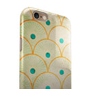 Orange Semicricles of Teal Polka Dots iPhone 6/6s or 6/6s Plus 2-Piece Hybrid INK-Fuzed Case