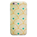 Orange Semicricles of Teal Polka Dots iPhone 6/6s or 6/6s Plus 2-Piece Hybrid INK-Fuzed Case