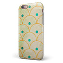 Orange Semicricles of Teal Polka Dots iPhone 6/6s or 6/6s Plus 2-Piece Hybrid INK-Fuzed Case