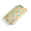 Orange Semicricles of Teal Polka Dots iPhone 6/6s or 6/6s Plus 2-Piece Hybrid INK-Fuzed Case