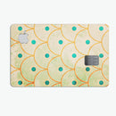 Orange Semicricles of Teal Polka Dots - Premium Protective Decal Skin-Kit for the Apple Credit Card