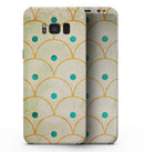 Orange Semicricles of Teal Polka Dots - Samsung Galaxy S8 Full-Body Skin Kit