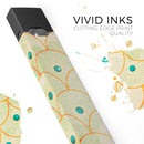 Orange Semicricles of Teal Polka Dots - Premium Decal Protective Skin-Wrap Sticker compatible with the Juul Labs vaping device