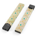 Orange Semicricles of Teal Polka Dots - Premium Decal Protective Skin-Wrap Sticker compatible with the Juul Labs vaping device
