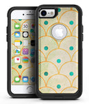 Orange Semicricles of Teal Polka Dots - iPhone 7 or 8 OtterBox Case & Skin Kits