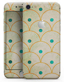 Orange Semicricles of Teal Polka Dots - Skin-kit for the iPhone 8 or 8 Plus
