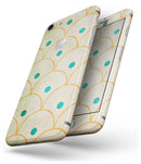 Orange Semicricles of Teal Polka Dots - Skin-kit for the iPhone 8 or 8 Plus