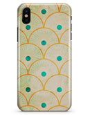 Orange Semicricles of Teal Polka Dots - iPhone X Clipit Case