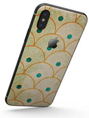 Orange Semicricles of Teal Polka Dots - iPhone X Skin-Kit