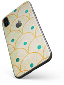 Orange Semicricles of Teal Polka Dots - iPhone X Skin-Kit