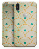 Orange Semicricles of Teal Polka Dots - iPhone X Skin-Kit