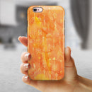 Orange Tribal Arrow Pattern iPhone 6/6s or 6/6s Plus 2-Piece Hybrid INK-Fuzed Case
