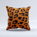 Orange Vector Animal Print Ink-Fuzed Decorative Throw Pillow