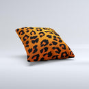 Orange Vector Animal Print Ink-Fuzed Decorative Throw Pillow