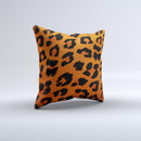 Orange Vector Animal Print Ink-Fuzed Decorative Throw Pillow