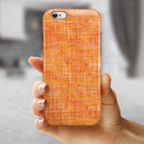Orange Watercolor Cross Hatch iPhone 6/6s or 6/6s Plus 2-Piece Hybrid INK-Fuzed Case