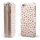 Orange Watercolor Dots over White iPhone 6/6s or 6/6s Plus 2-Piece Hybrid INK-Fuzed Case