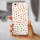 Orange Watercolor Dots over White iPhone 6/6s or 6/6s Plus 2-Piece Hybrid INK-Fuzed Case