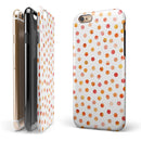Orange Watercolor Dots over White iPhone 6/6s or 6/6s Plus 2-Piece Hybrid INK-Fuzed Case