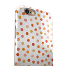 Orange Watercolor Dots over White iPhone 6/6s or 6/6s Plus 2-Piece Hybrid INK-Fuzed Case