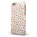 Orange Watercolor Dots over White iPhone 6/6s or 6/6s Plus 2-Piece Hybrid INK-Fuzed Case