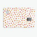 Orange Watercolor Dots over White - Premium Protective Decal Skin-Kit for the Apple Credit Card