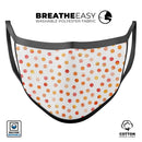 Orange Watercolor Dots over White - Made in USA Mouth Cover Unisex Anti-Dust Cotton Blend Reusable & Washable Face Mask with Adjustable Sizing for Adult or Child
