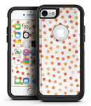 Orange Watercolor Dots over White - iPhone 7 or 8 OtterBox Case & Skin Kits