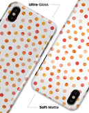 Orange Watercolor Dots over White - iPhone X Clipit Case