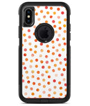 Orange Watercolor Dots over White - iPhone X OtterBox Case & Skin Kits