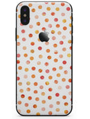 Orange Watercolor Dots over White - iPhone X Skin-Kit