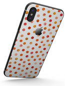 Orange Watercolor Dots over White - iPhone X Skin-Kit