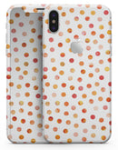 Orange Watercolor Dots over White - iPhone X Skin-Kit