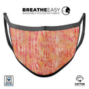 Orange Watercolor Woodgrain - Made in USA Mouth Cover Unisex Anti-Dust Cotton Blend Reusable & Washable Face Mask with Adjustable Sizing for Adult or Child