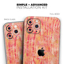 Orange Watercolor Woodgrain - Vinyl Skin Wrap for iPhone 17 Pro Max, 17 Pro, 17 Air, 17, 16 & All Models — Soft Matte or Ultra Gloss