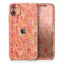 Orange Watercolor Woodgrain - Vinyl Skin Wrap for iPhone 17 Pro Max, 17 Pro, 17 Air, 17, 16 & All Models — Soft Matte or Ultra Gloss