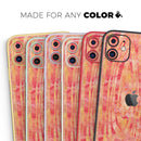 Orange Watercolor Woodgrain - Vinyl Skin Wrap for iPhone 17 Pro Max, 17 Pro, 17 Air, 17, 16 & All Models — Soft Matte or Ultra Gloss