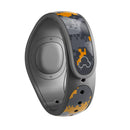 Orange and Gray Digital Camouflage - Decal Skin Wrap Kit for the Disney Magic Band