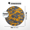 Orange and Gray Digital Camouflage// WaterProof Rubber Foam Backed Anti-Slip Mouse Pad for Home Work Office or Gaming Computer Desk