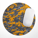 Orange and Gray Digital Camouflage// WaterProof Rubber Foam Backed Anti-Slip Mouse Pad for Home Work Office or Gaming Computer Desk