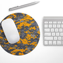 Orange and Gray Digital Camouflage// WaterProof Rubber Foam Backed Anti-Slip Mouse Pad for Home Work Office or Gaming Computer Desk