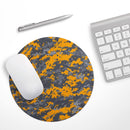 Orange and Gray Digital Camouflage// WaterProof Rubber Foam Backed Anti-Slip Mouse Pad for Home Work Office or Gaming Computer Desk
