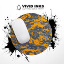 Orange and Gray Digital Camouflage// WaterProof Rubber Foam Backed Anti-Slip Mouse Pad for Home Work Office or Gaming Computer Desk